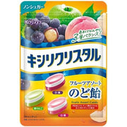 Kasugai Sugar-Free Fruit Hard Candy Assortment 67g bag featuring various fruit illustrations