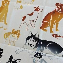 Kenema Hand‑Dyed Dog Breeds Tenugui – 35×90 cm Japanese Cotton Towel