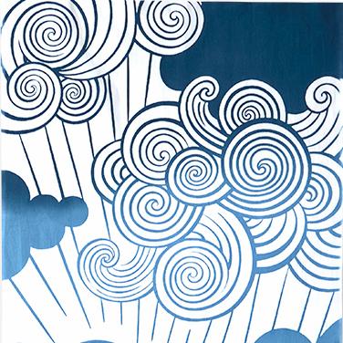 Kenema Hand‑Dyed Tenugui Rain Clouds Japanese Cotton Cloth 35×90 cm