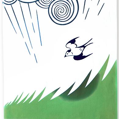 Kenema Hand‑Dyed Tenugui Rain Clouds Japanese Cotton Cloth 35×90 cm