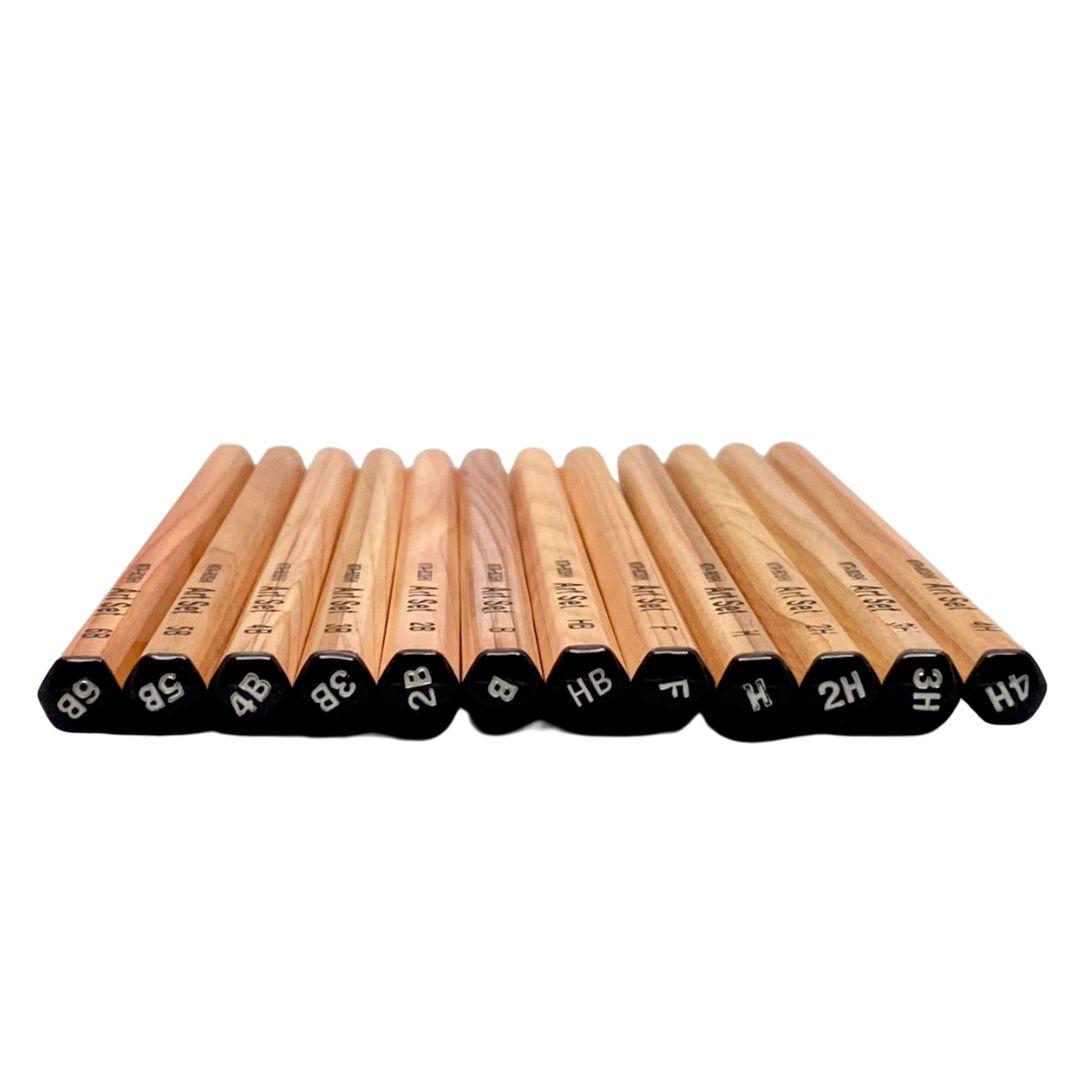 Kitaboshi 12-Piece 4H-6B Premium Art Pencil Set in Metal Tin