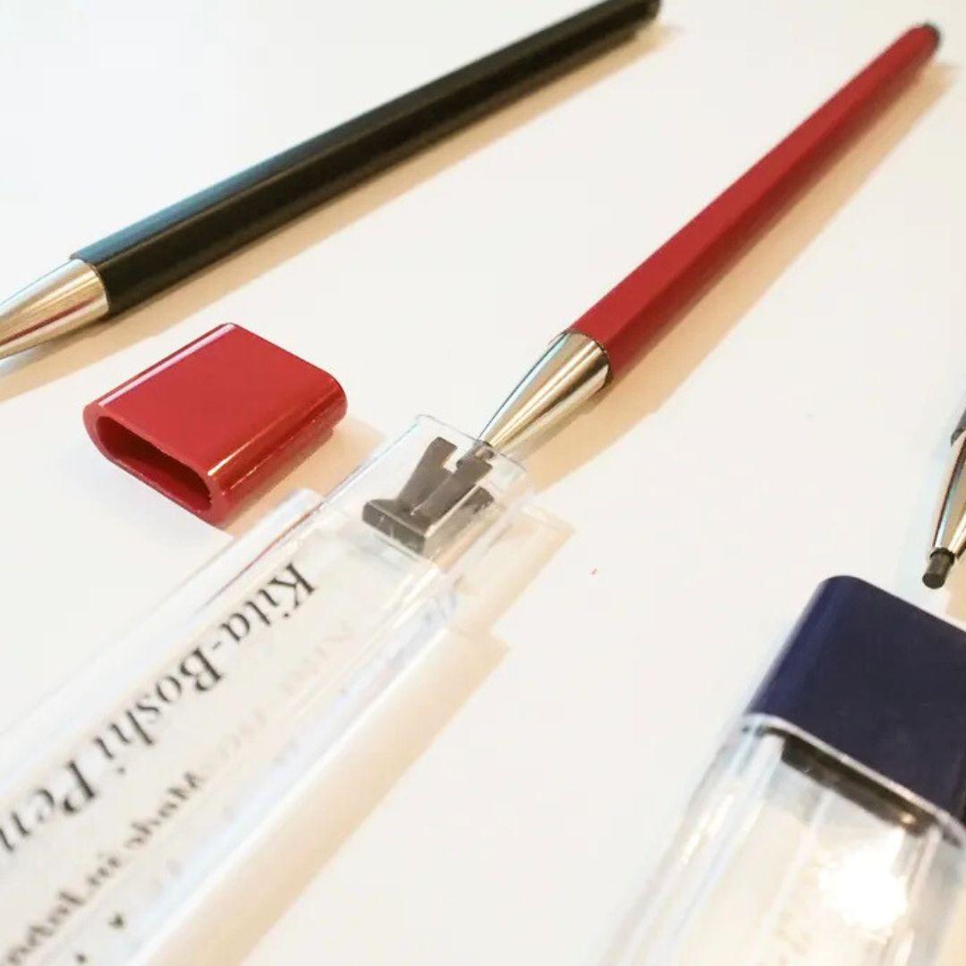 Kitaboshi Premium Cedar Mechanical Pencil with Sharpener – Red