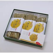 Kiyosen Hojicha Roasted Green Tea Soba Noodles 3-bag pack showing dark brown aromatic buckwheat noodles