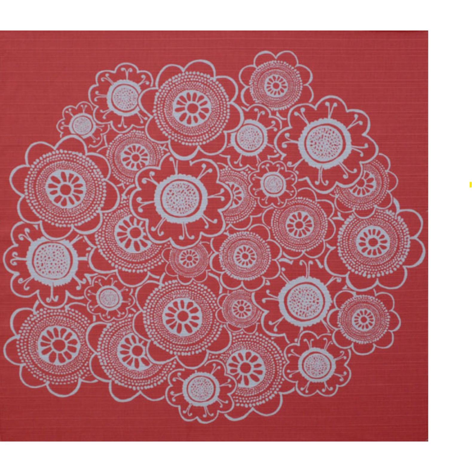 Kotonowa 50cm Cotton Furoshiki featuring a vibrant Finnish floral pattern by Heini Riitahuhta