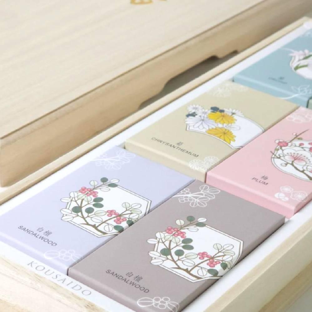 Kousaido 5‑Flower Scented Short Incense Sticks – Premium Japanese Gift Set