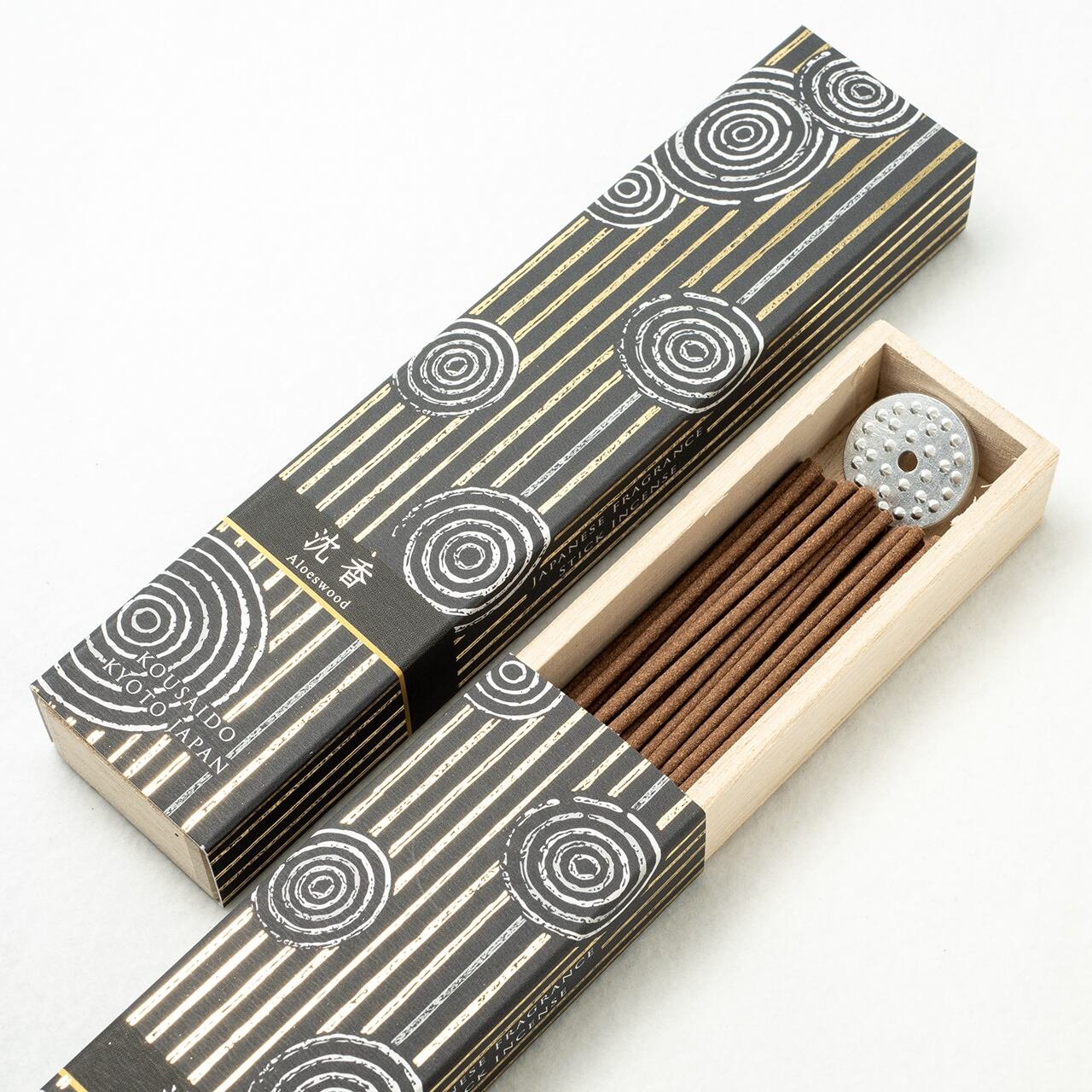 Kousaido Premium Agarwood Oud Incense Sticks with Aluminum Holder