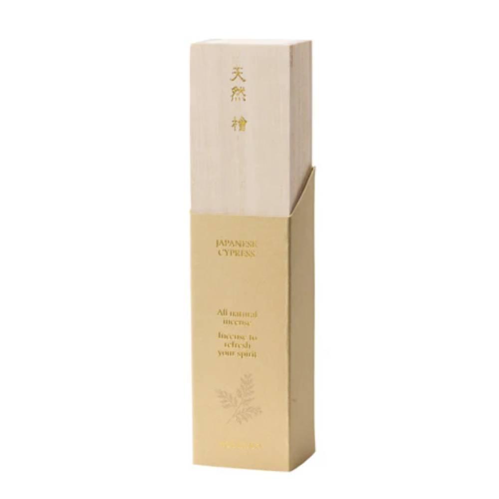 Kousaido Natural Hinoki Cypress Incense 20 sticks in a traditional handcrafted wooden box
