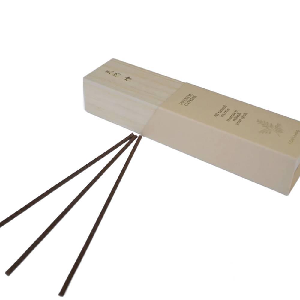 Kousaido Natural Hinoki Cypress Incense – 20 Sticks, Wooden Box