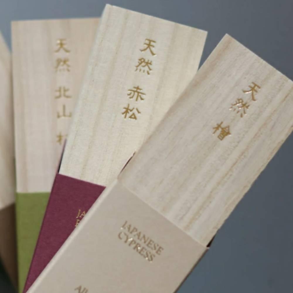 Kousaido Natural Hinoki Cypress Incense – 20 Sticks, Wooden Box