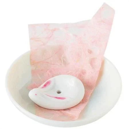 Kousaido Rabbit-Shaped Ceramic Incense Burner with Ash Plate