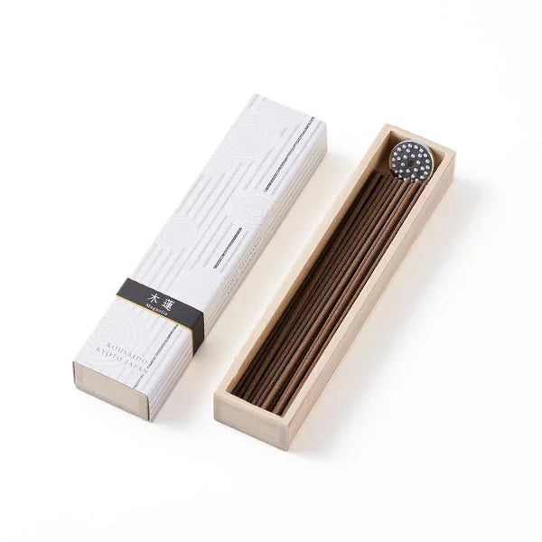 Kousaido Magnolia Incense Sticks in Wooden Box – 40 Count