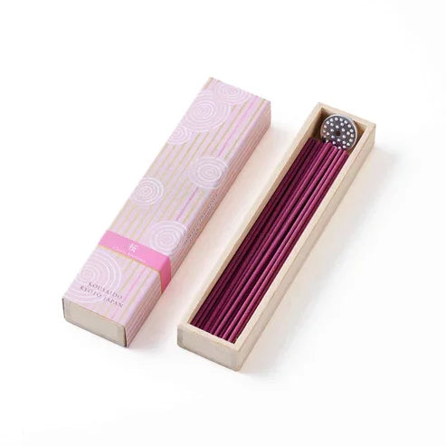 Kousaido Premium Sakura Cherry Blossom Incense Sticks with Holder
