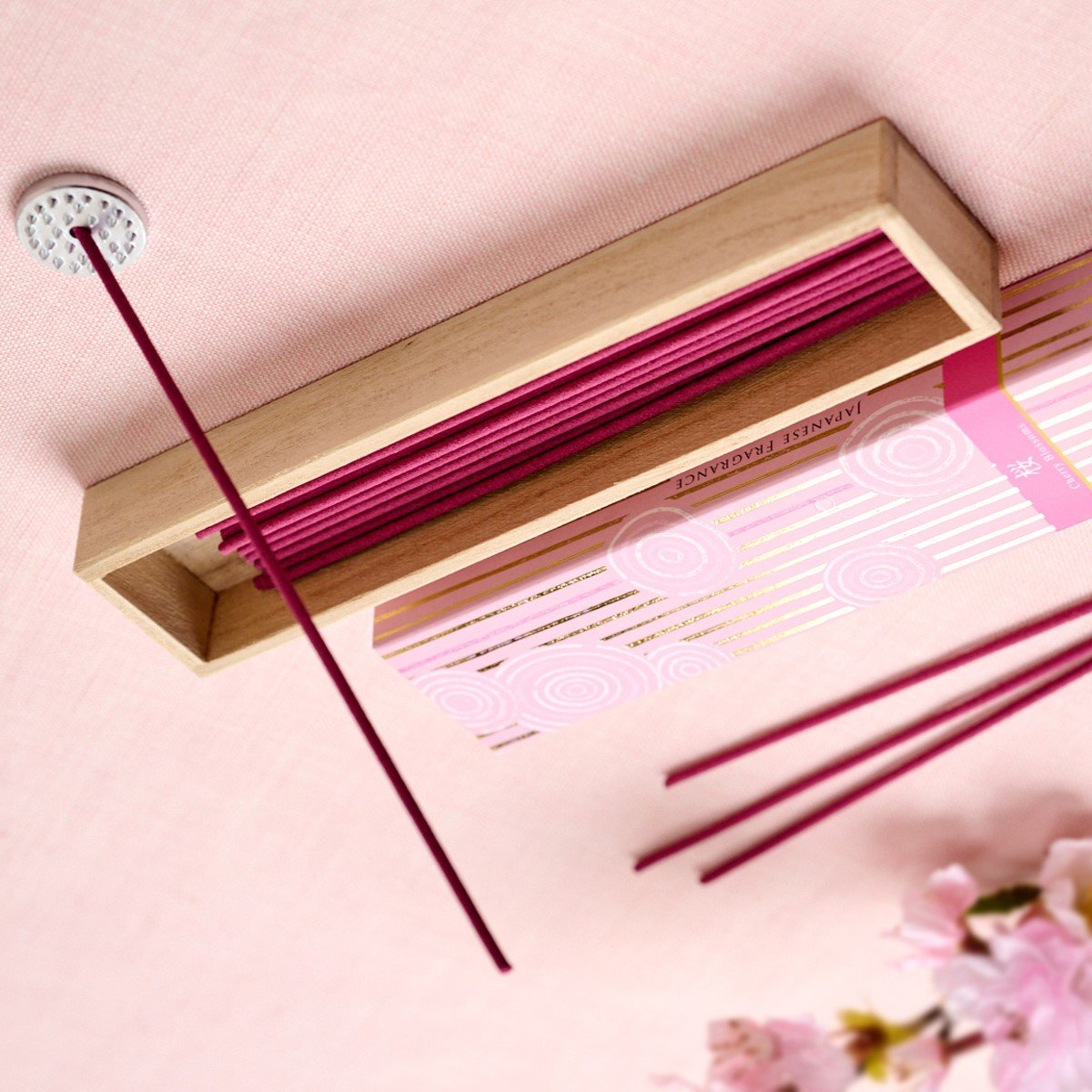 Kousaido Premium Sakura Cherry Blossom Incense Sticks with Holder