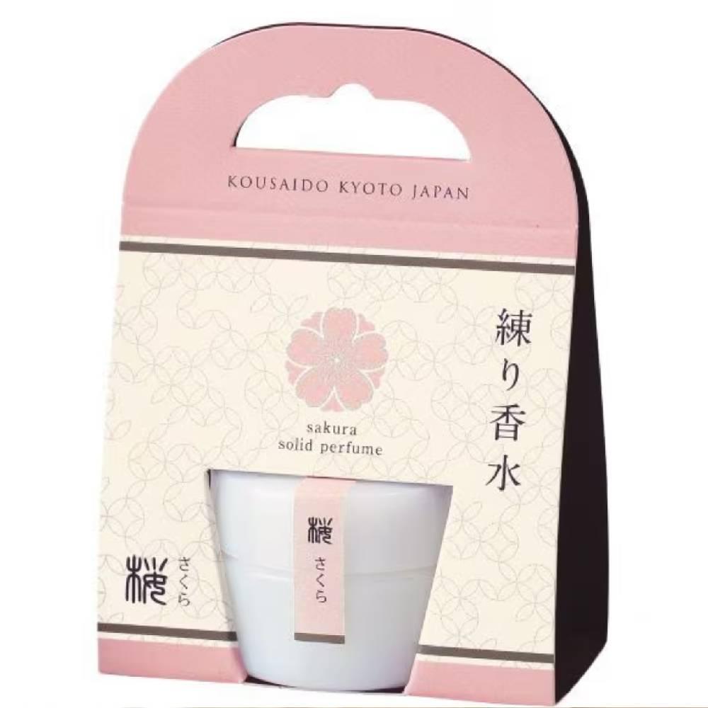 Kousaido Solid Perfume Balm Sakura Cherry Blossom 8g small decorative jar