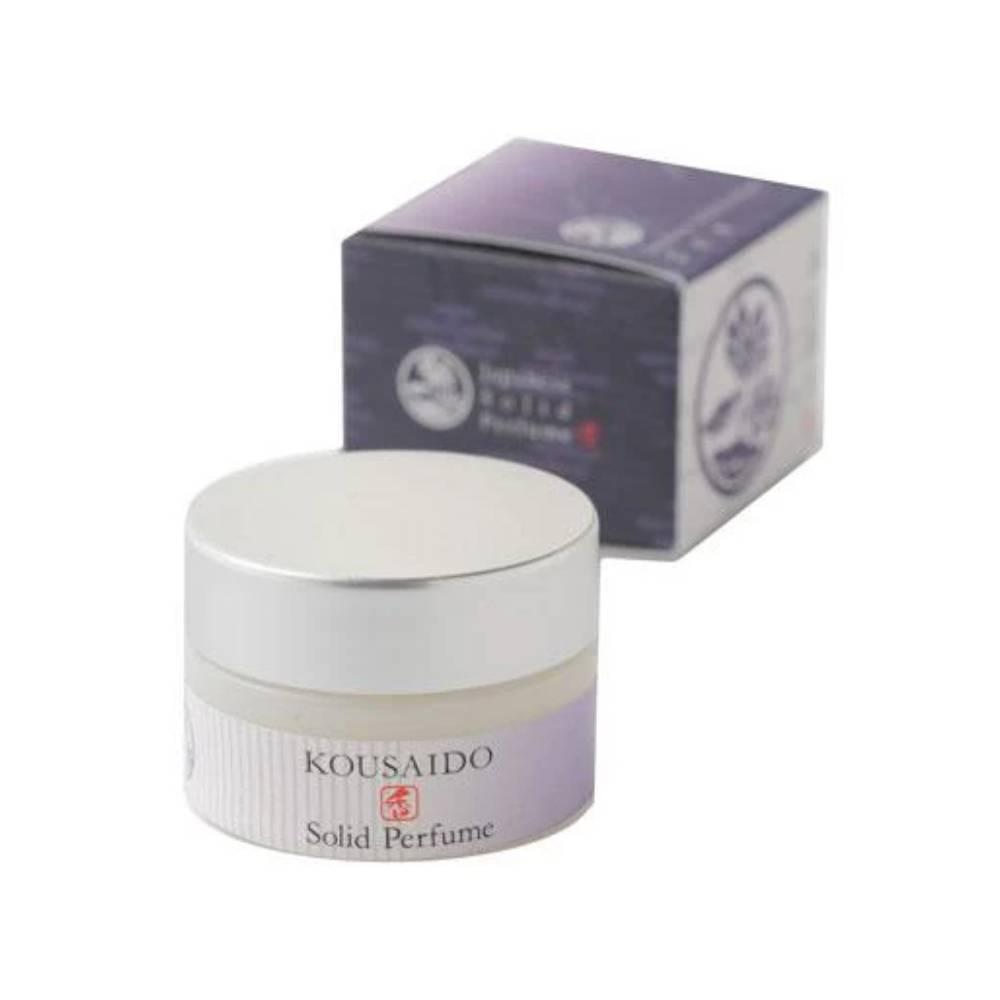 Kousaido Zen Solid Perfume Balm 8g elegant tin with Japanese calligraphy design