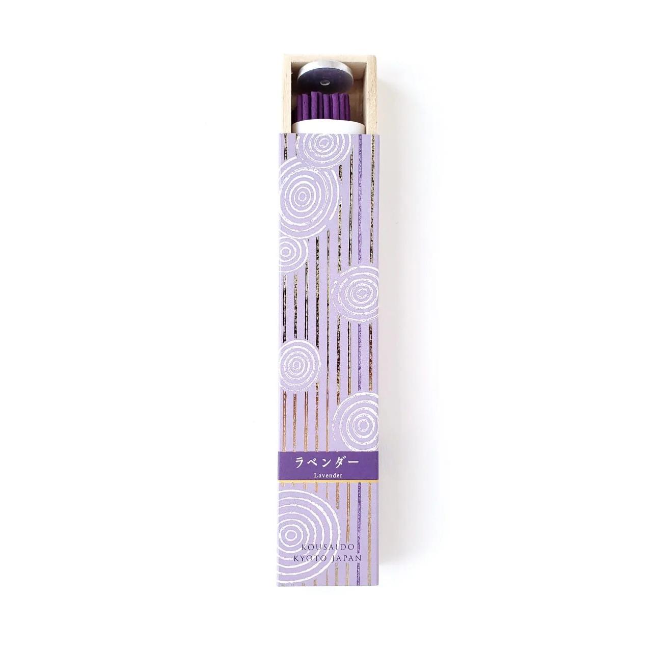 Kousaido Lavender Long Incense Sticks – 40 Premium Wooden Box