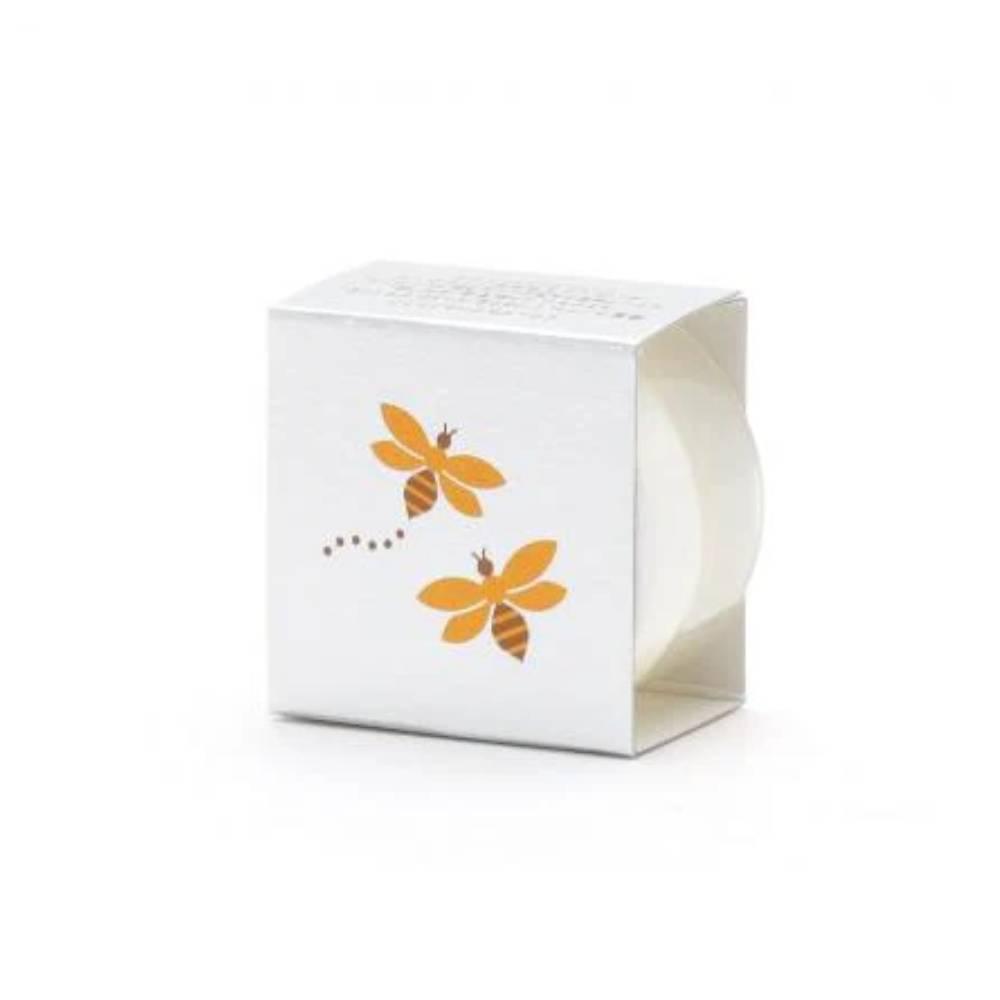 Kousaido Sweet Honey Lip Balm 10g decorative tin showing honey-themed Japanese design