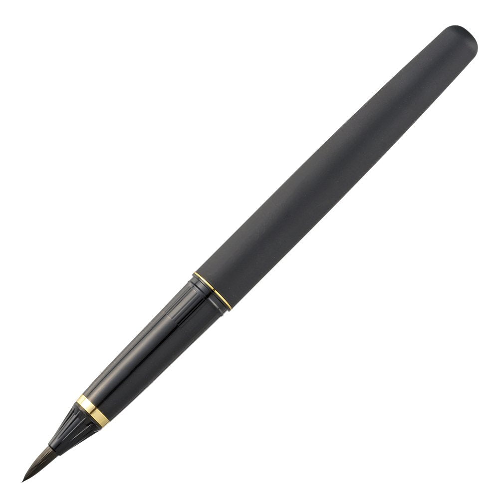 Kuretake Gold Black Leather Brush Pen + 3 Ink Refills