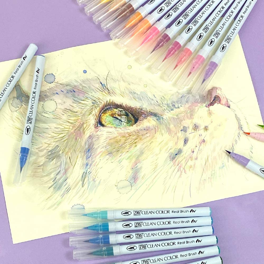 Kuretake ZIG Clean Color Real Brush Marker 36-Color Set