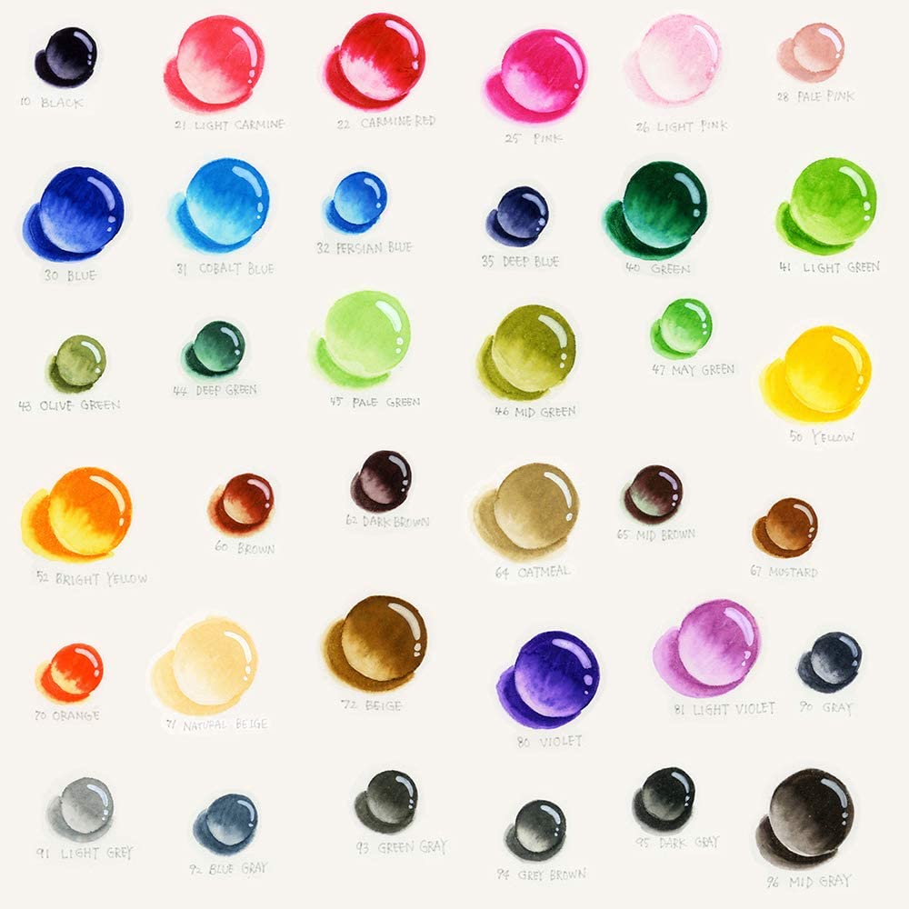 Kuretake ZIG Clean Color Real Brush Marker 36-Color Set