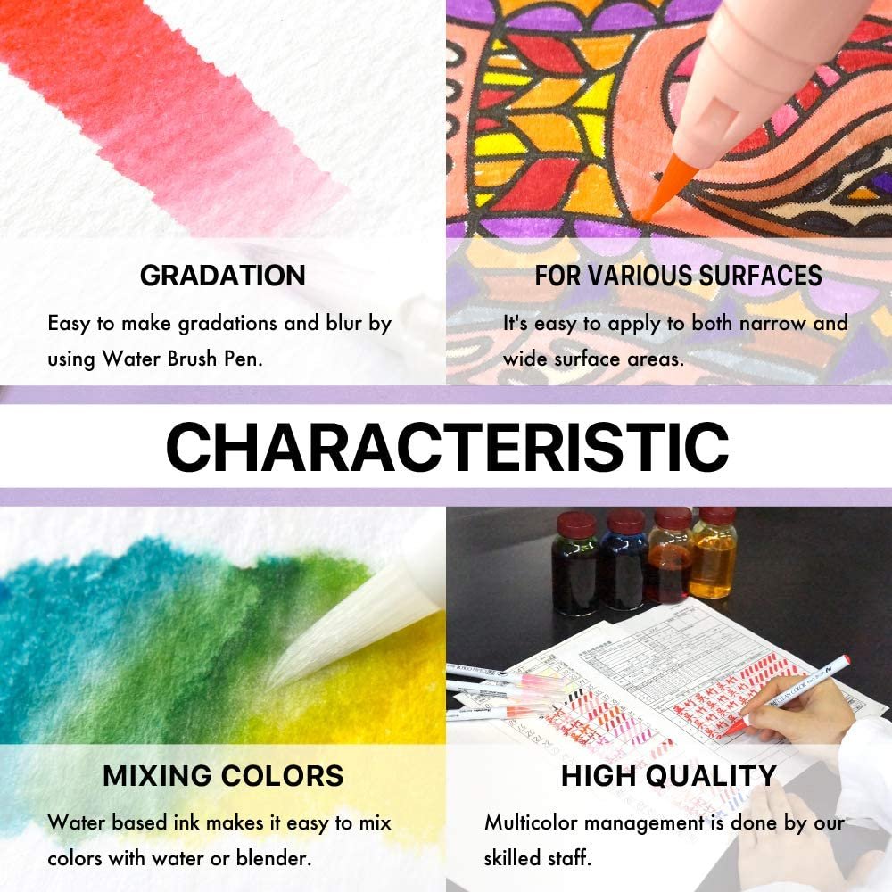Kuretake ZIG Clean Color Real Brush Marker Set 48 Colors