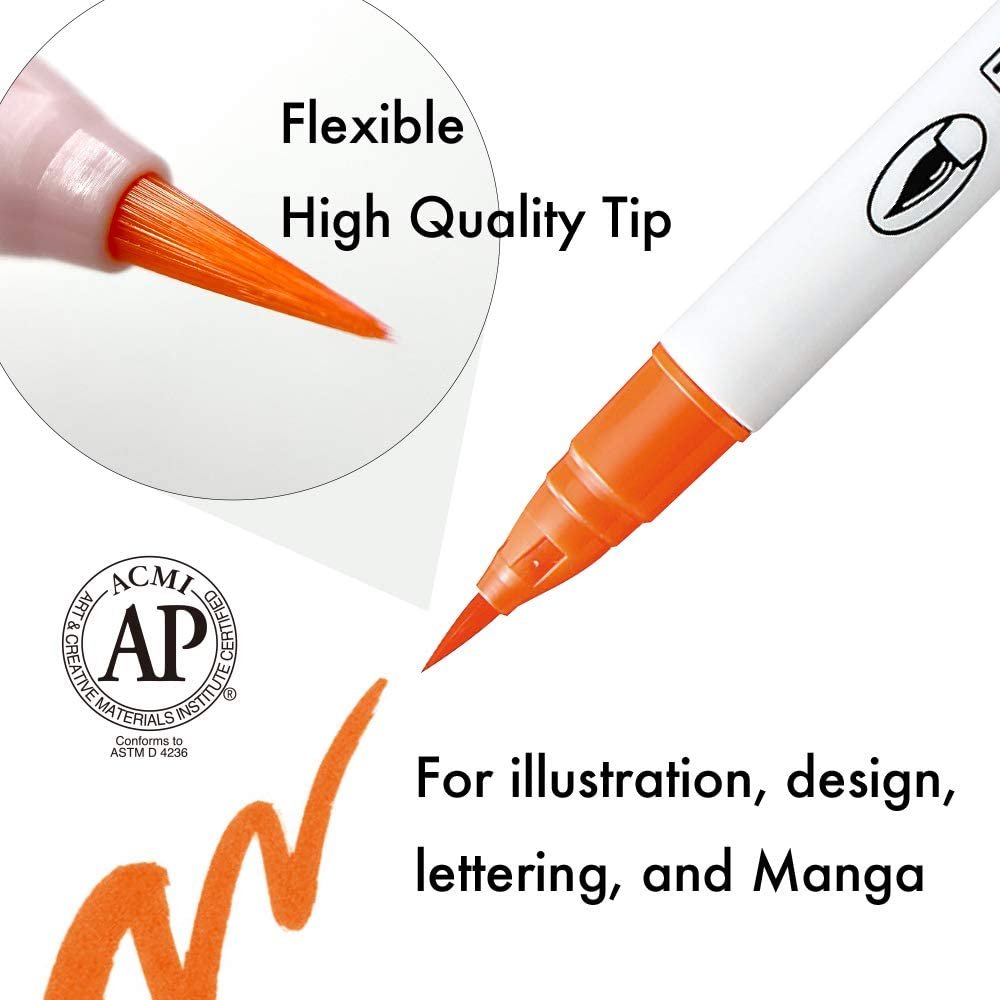 Kuretake ZIG Clean Color Real Brush Marker Set 48 Colors