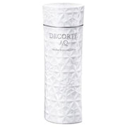 Kose DECORTE AQ Absolute Brightening Lotion bottle on a white background, showcasing its luxurious packaging and highlighting its brightening benefits.
