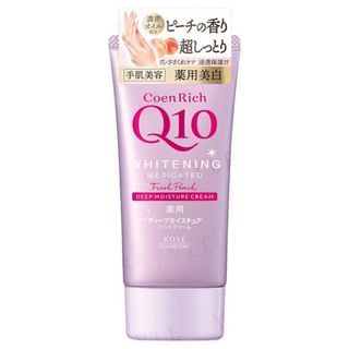 Kose CoenRich Q10 Whitening Deep Moisture Hand Cream Fresh Peach - Hydrating and Whitening Hand Cream