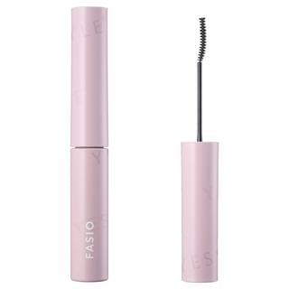 Kose Fasio Eyelash-Grade Film Mascara Extra Fine - close up showing the fine brush and enhanced lashes