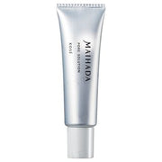 Kose Maihada Pore Solution bottle and close-up of refined skin texture.