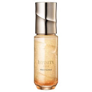 Kose INFINITY Prestigious Rebooting Radiance Serum bottle and packaging, showcasing the luxurious product and its anti-aging benefits.