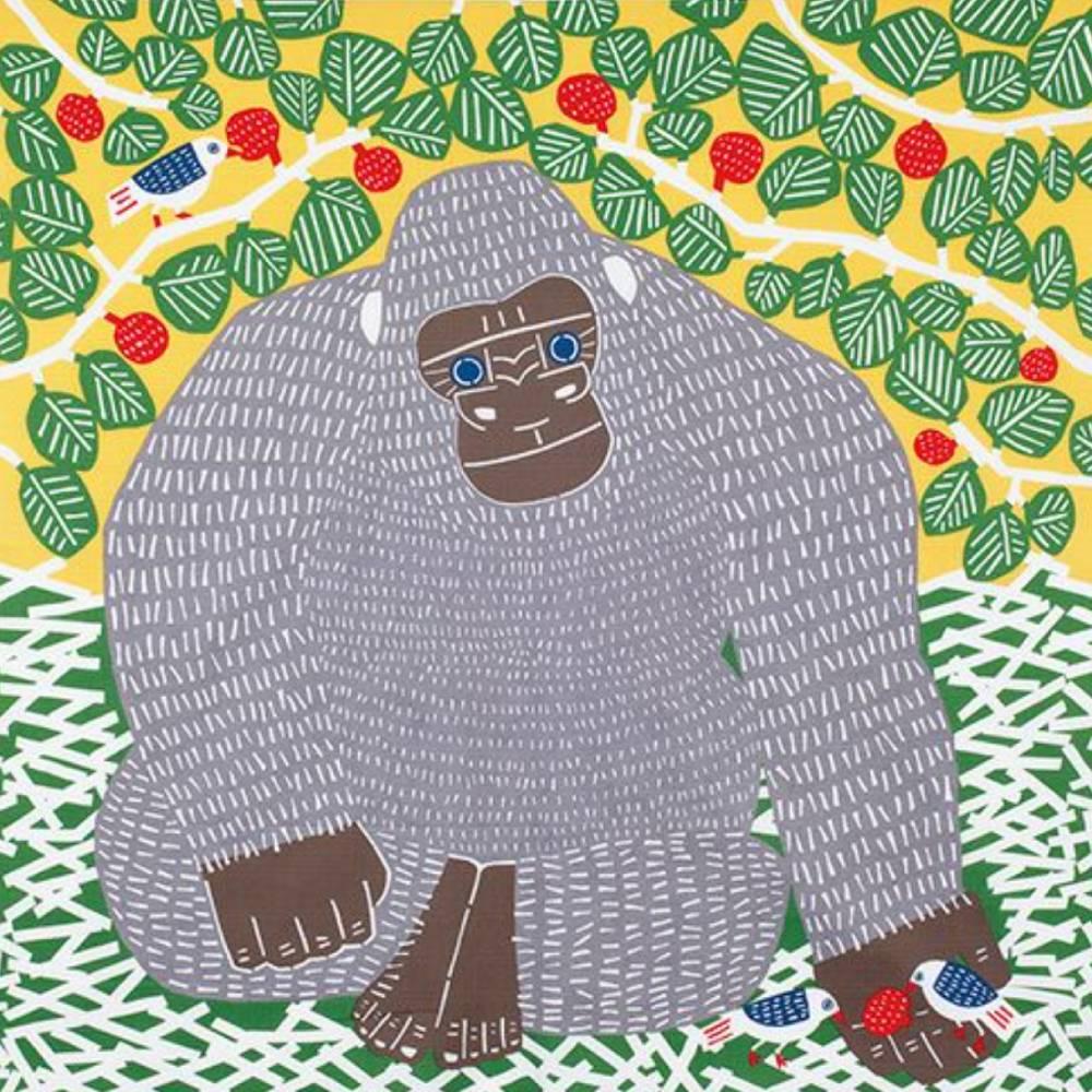 Large Gorilla Design Cotton Furoshiki Wrapping Cloth 100cm
