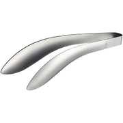 Leye stainless steel fingertip tongs standing upright on a kitchen counter