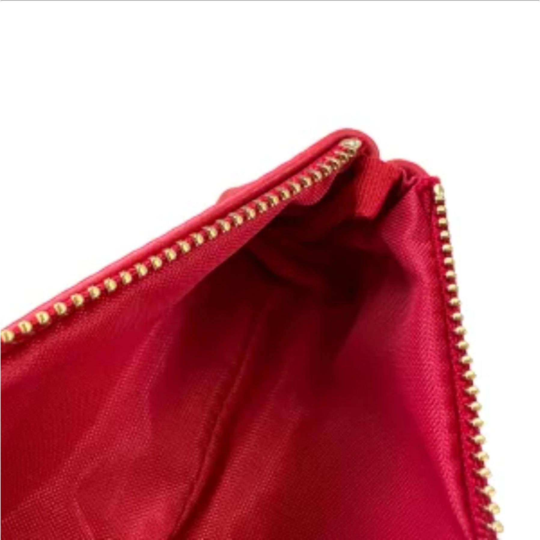 Life Red Leather Large Pen Case with Nylon Lining