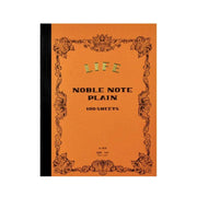 Life Noble A4 Unruled Premium Writing Notebook with iconic orange cover and 100 cream pages