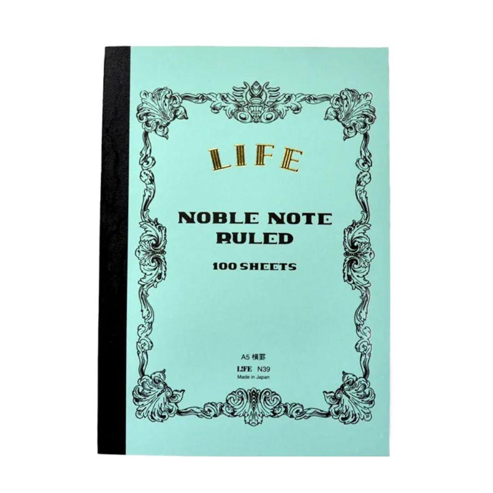 Life Noble A5 College Ruled Notebook with vintage brown cover and cream-colored pages