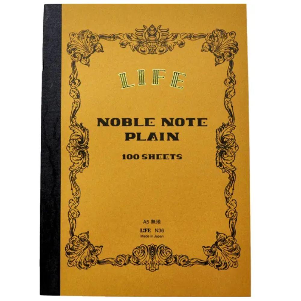 Life Noble Note A5 Unruled Notebook with classic orange vintage cover and premium cream paper