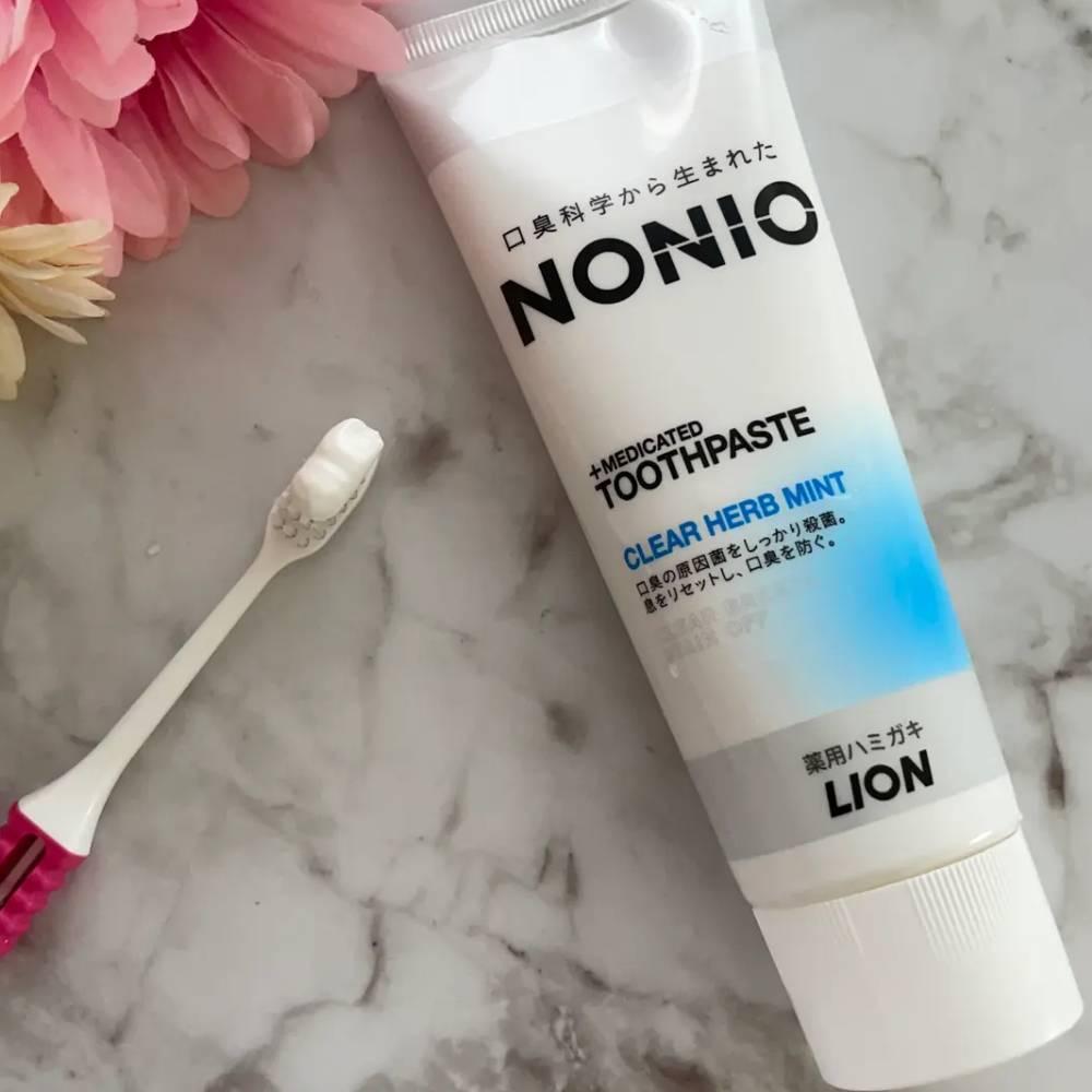Lion Nonio Antibacterial Toothpaste – Clear Breath Herb Mint 130g