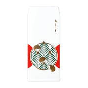 Long Gold Foil Hedgehog Money Envelope with Japanese Pine Motif