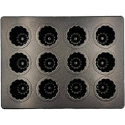 Matsunaga 12-Cup Non-Stick Teflon Canelé Baking Tray featuring professional fluted design