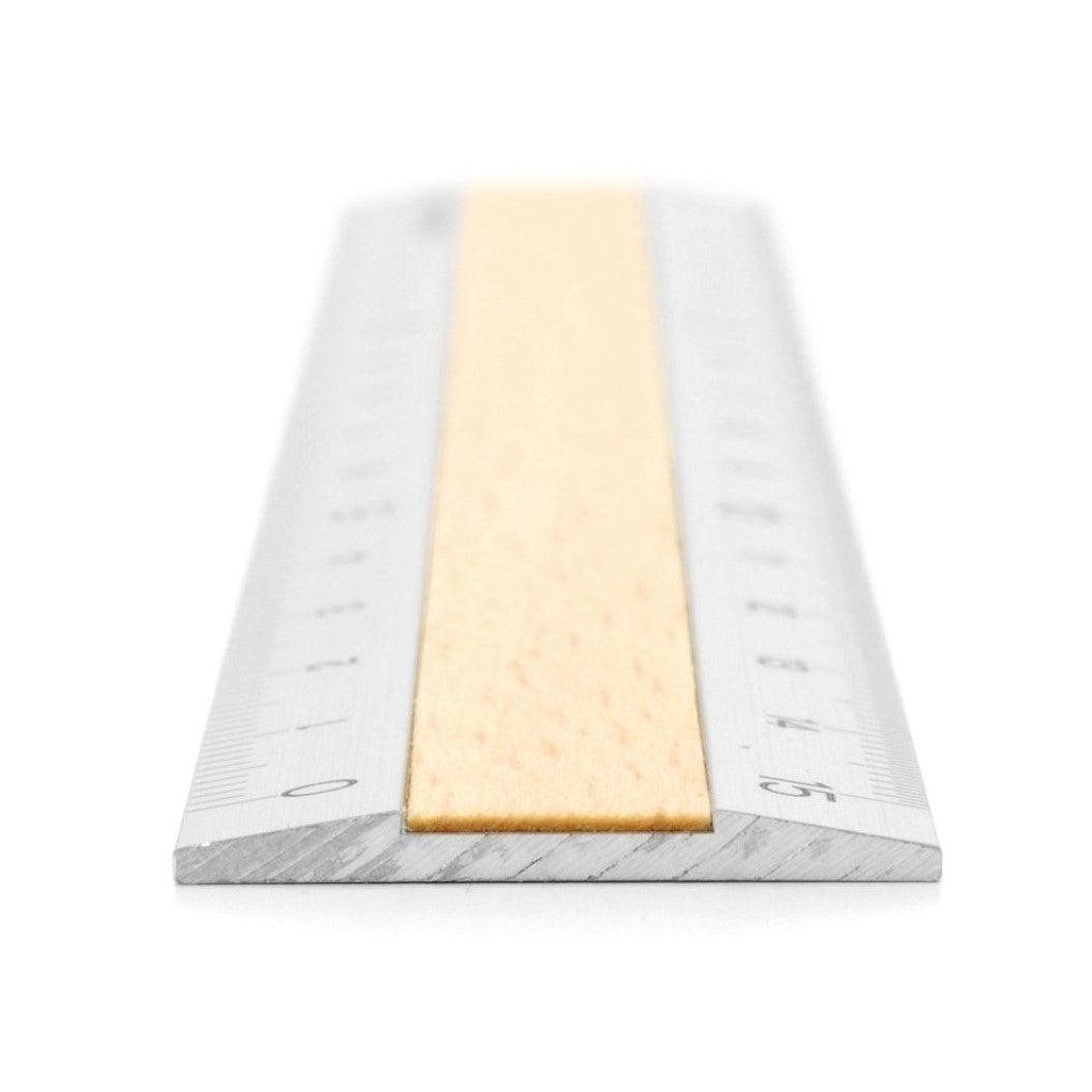 Midori 15cm Metal and Wood Metric Ruler with Laser‑Engraved Scale