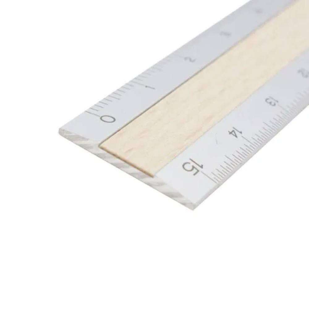 Midori 15cm Metal and Wood Metric Ruler with Laser‑Engraved Scale