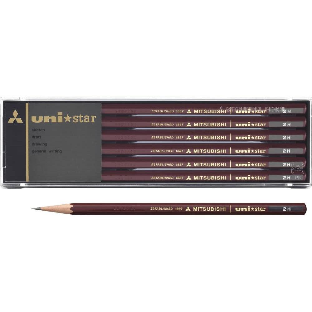 Mitsubishi Uni Star 2H Japanese Graphite Pencils – 12 Premium Leads