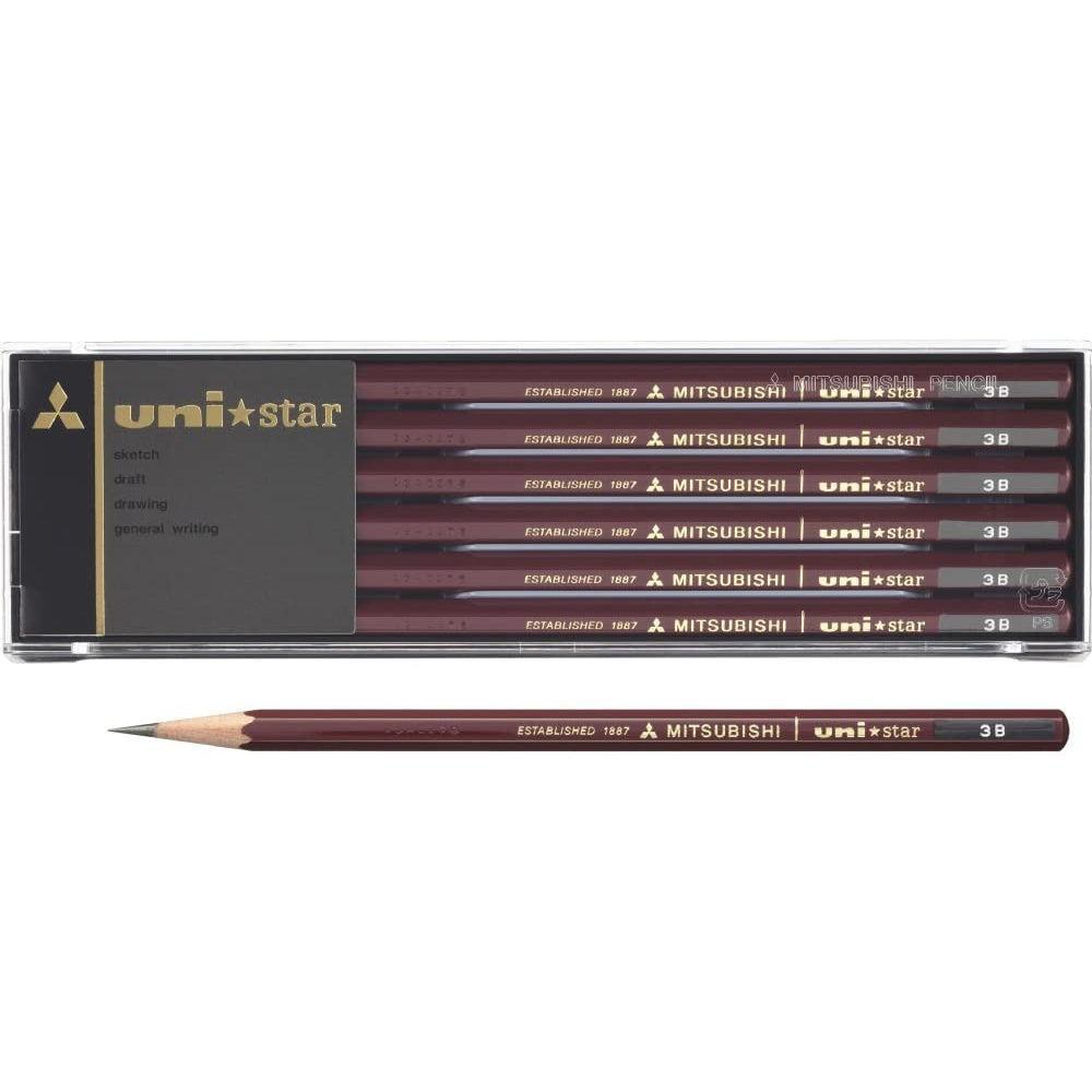 Mitsubishi Uni Star 3B Graphite Pencils Premium Japanese 12-Pack