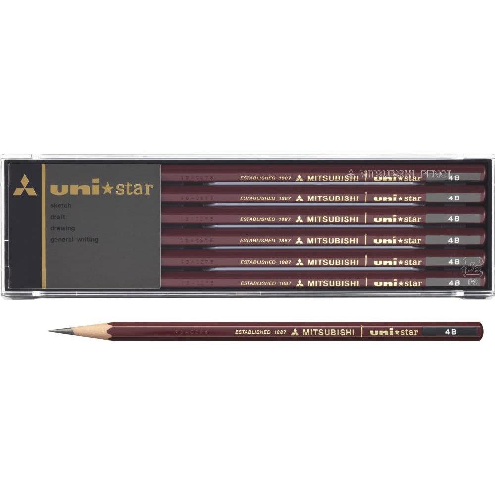 Mitsubishi Uni Star 4B Graphite Pencils – 12 Premium Japanese