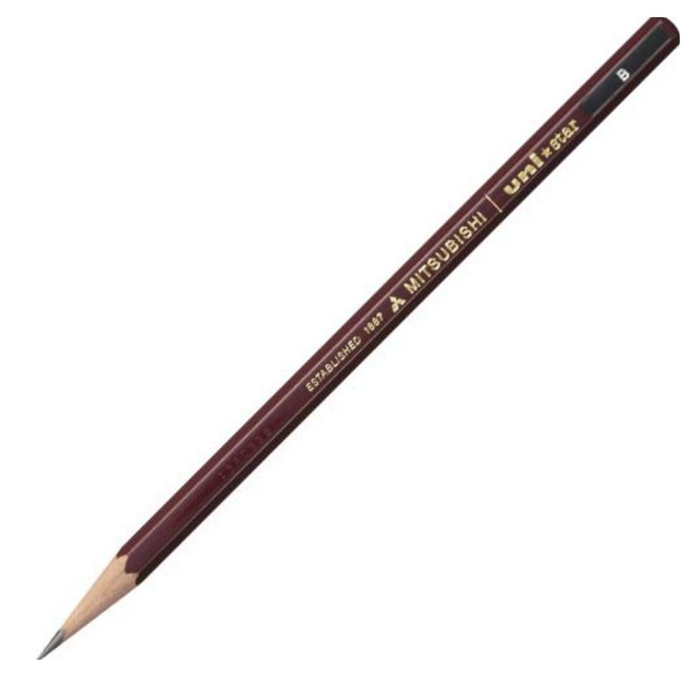 Mitsubishi Uni Star Japanese B Graphite Pencils – 12 Premium Red