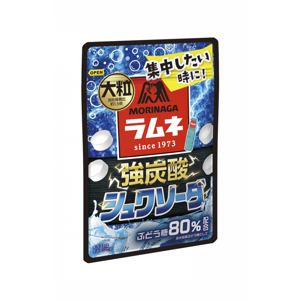 Morinaga Strong Fizzy Ramune Candy Soda Flavor Pack of 6