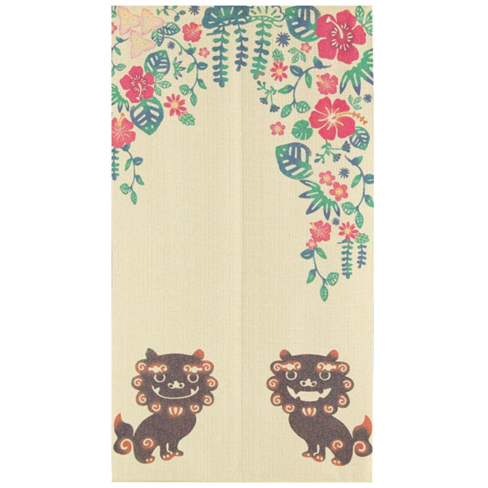 Narumi Shisa Lion Dog Lace Noren Curtain 85x150cm in traditional Japanese style