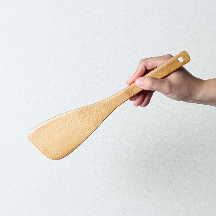 Premium Natural Bamboo Kitchen Turner 30cm Japanese Wooden Spatula