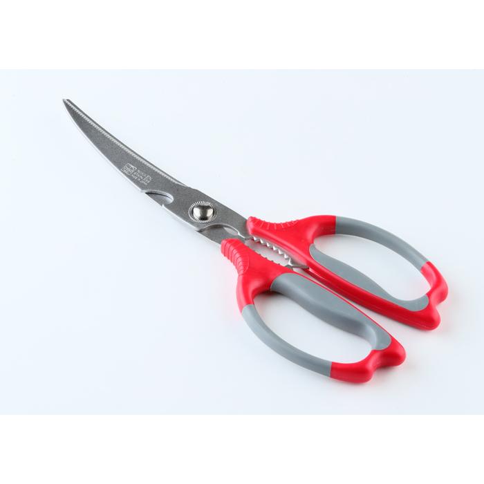 Nikken 100mm Serrated Kitchen Scissors with Soft Grip, Bottle Opener